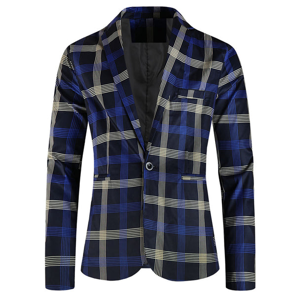 Men's Plaid Blazer #X6021