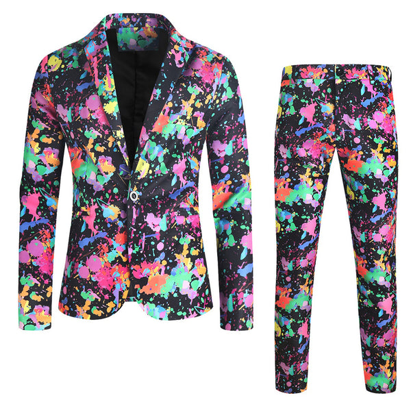 Men's Colorful Printed Suit #2TZ162