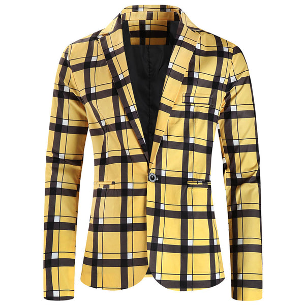 Men's Classic Plaid Blazer #X6020