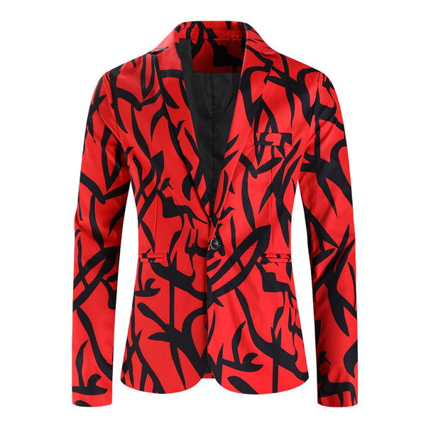 Men’s Red Print Blazer #X1214