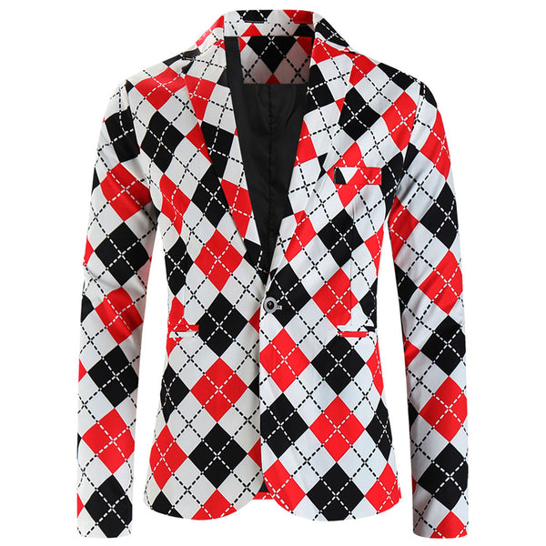 Men's Diamond Pattern Blazer #X6109