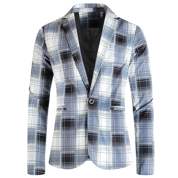 Men's Fresh Plaid Blazer #X6204