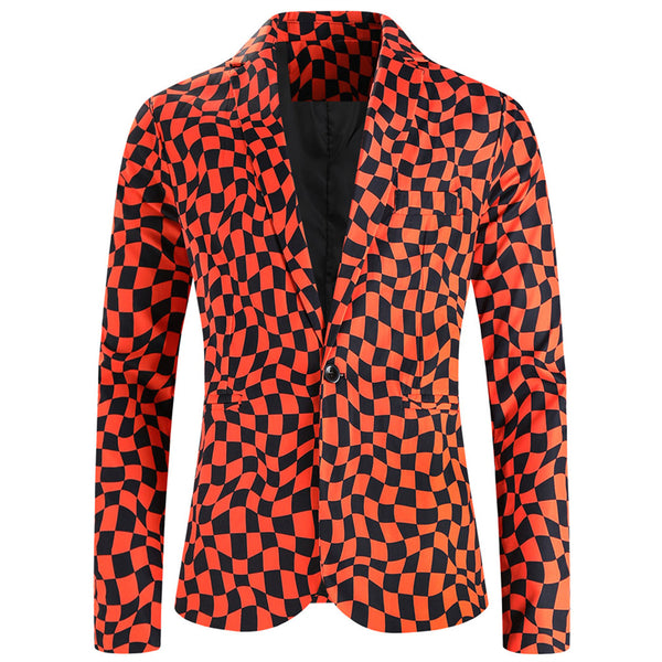 Men's Twisted Check Blazer #X6102