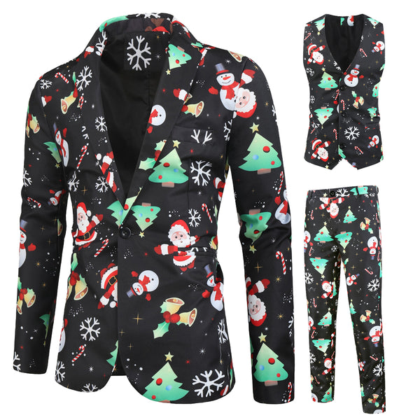 Men's Printed Three Piece Suit #3TZMK24