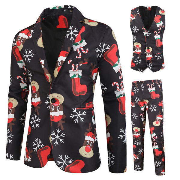 Men's Printed Three Piece Suit #3TZMK25