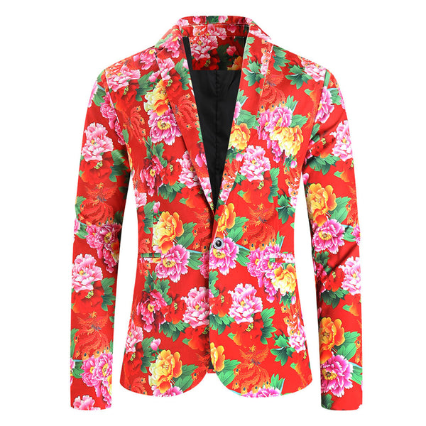 Men's Vivid Floral Blazer #X901