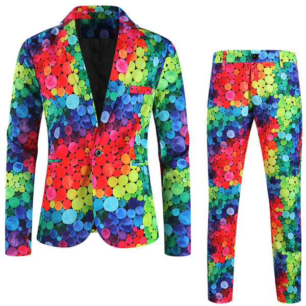 Men's Multi-Color Printed Suit #2TZ234