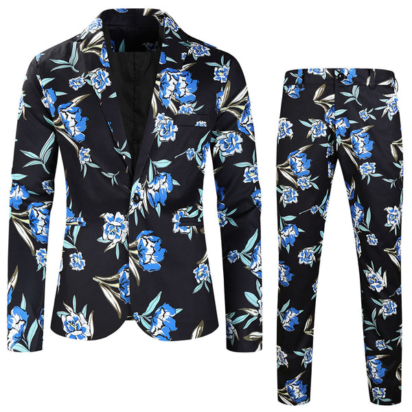 Men's Floral Print Elegant Suit #2TZ182