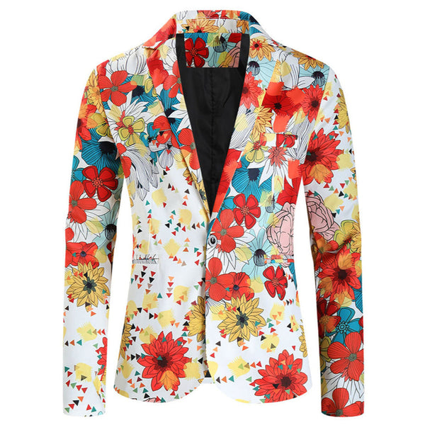 Men's Colorful Floral Blazer #X317