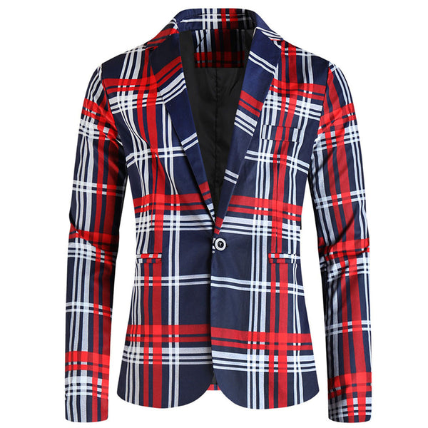 Men's Elegant Plaid Blazer #X6200