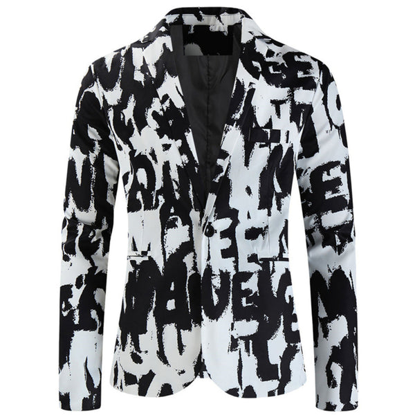 Men's Artistic Print Blazer #X335