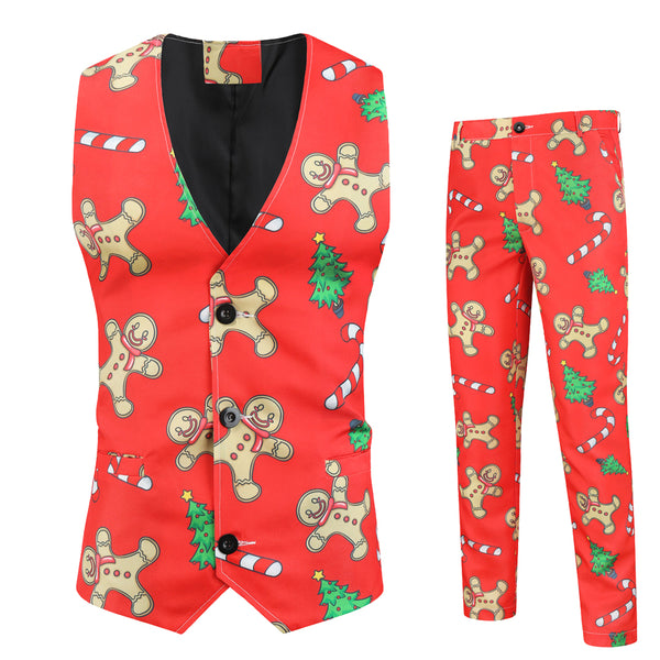 Men's Santa Style Vest Suit #2TZMK26