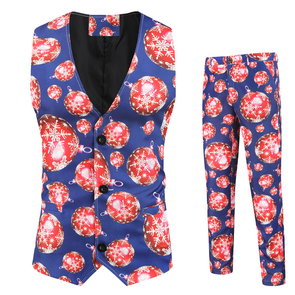 Men's Stylish Christmas Vest Suit #2TZMK29