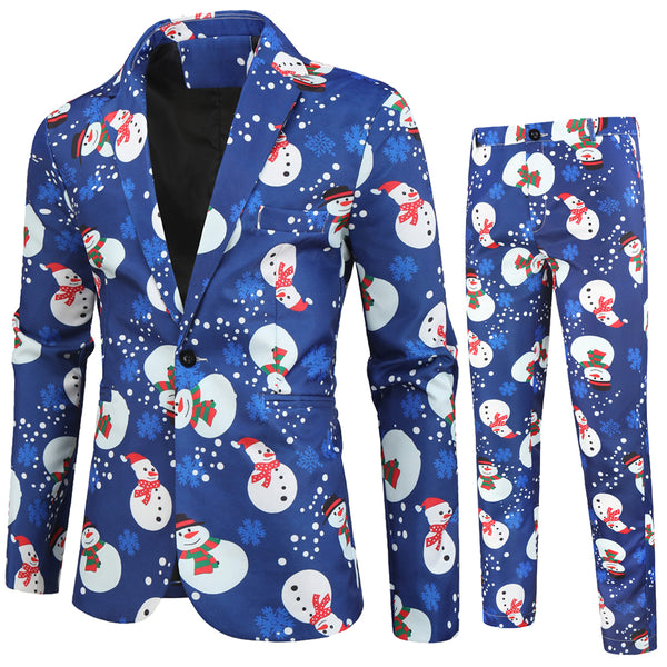 Men's Christmas Print Suit #2TZ23