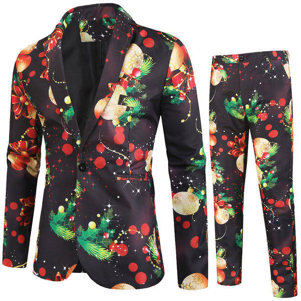 Men's Christmas Print Suit #2TZ28