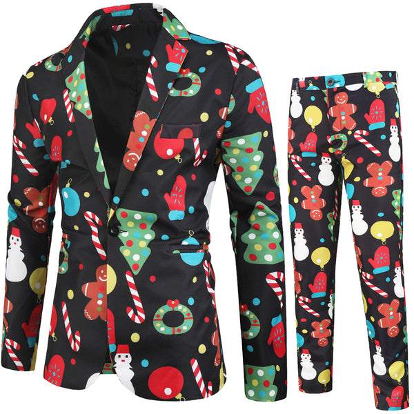 Men's Christmas Printed Suit #2TZ32