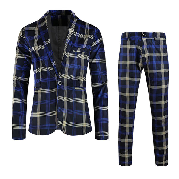 Men's Classic Plaid Suit #2TZ6021