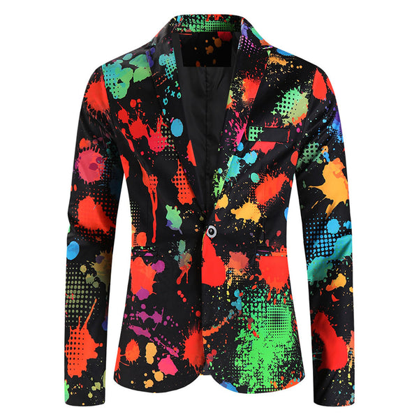 Men’s Paint Print Blazer #X1205