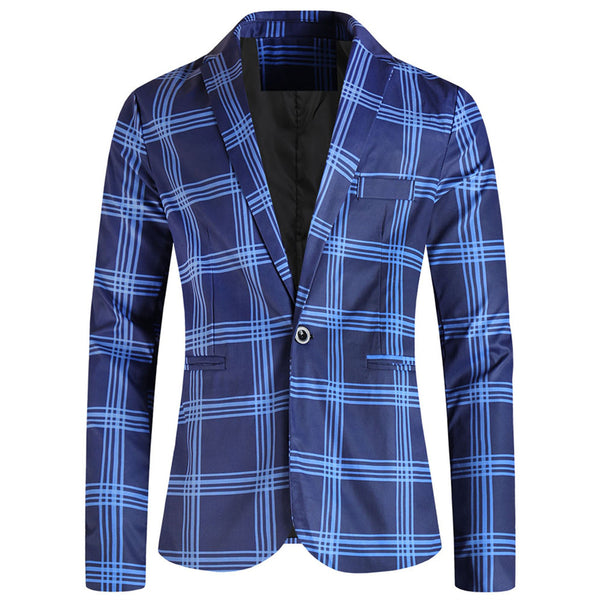 Men's Plaid Blazer #X6201