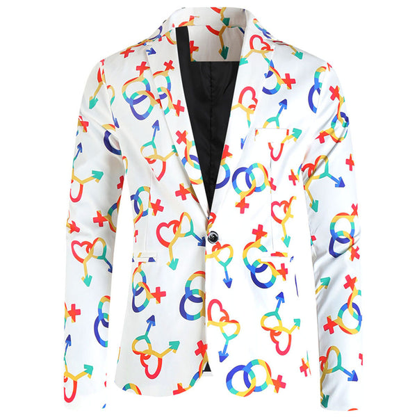 Men's Colorful Printed Blazer #X1903