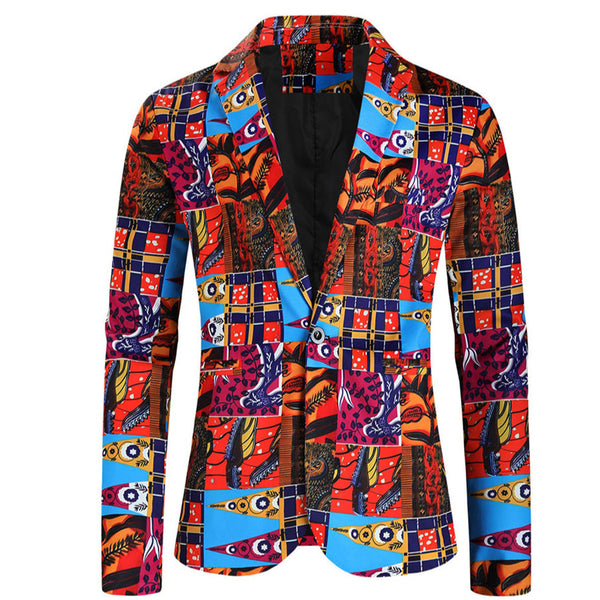 Men's Colorful Trendy Printed Blazer #X318