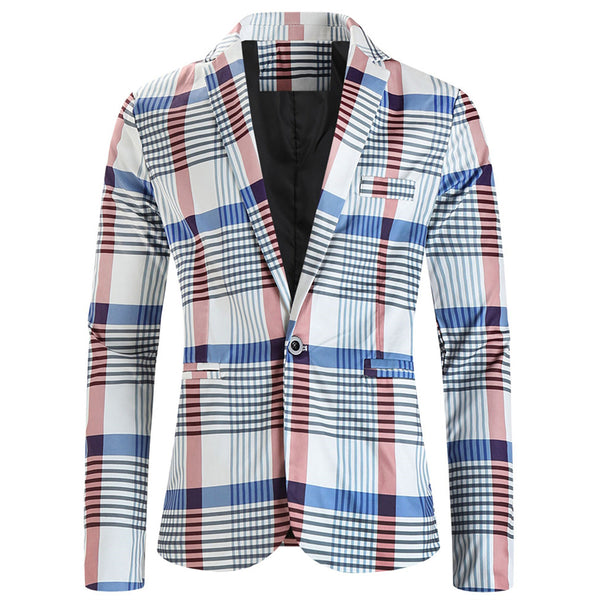 Men's Vintage Plaid Blazer #X6023