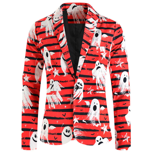 Men's Ghost Print Blazer #X124