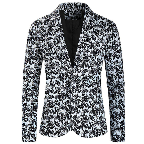 Men's Leaf Print Blazer #X197