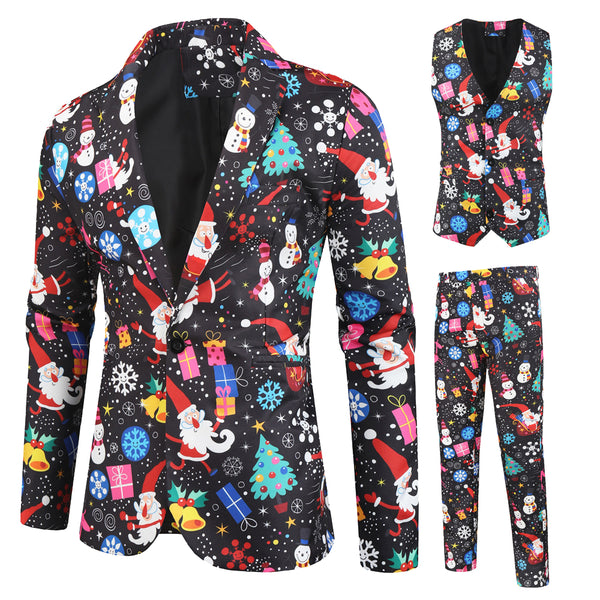 Men's Christmas Three-Piece Suit #3TZMK27