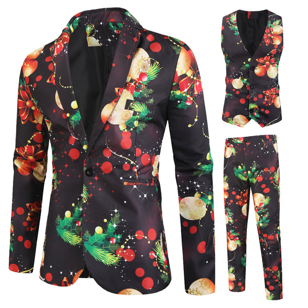 Men's Printed Three Piece Suit #3TZMK28