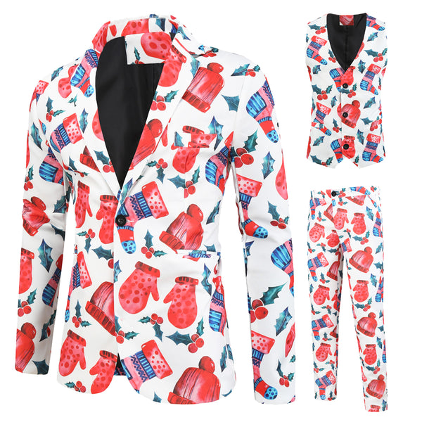 Men's Printed Three Piece Suit #3TZMK30