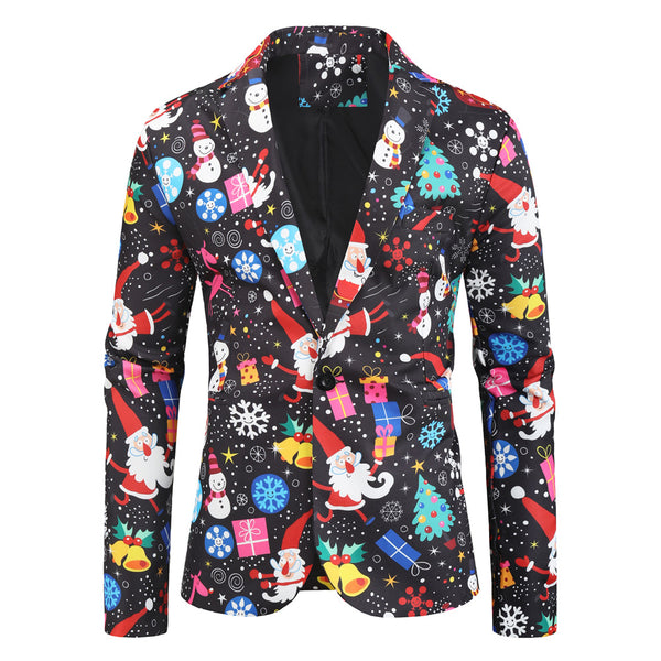 Men's Christmas Print Blazer #X27