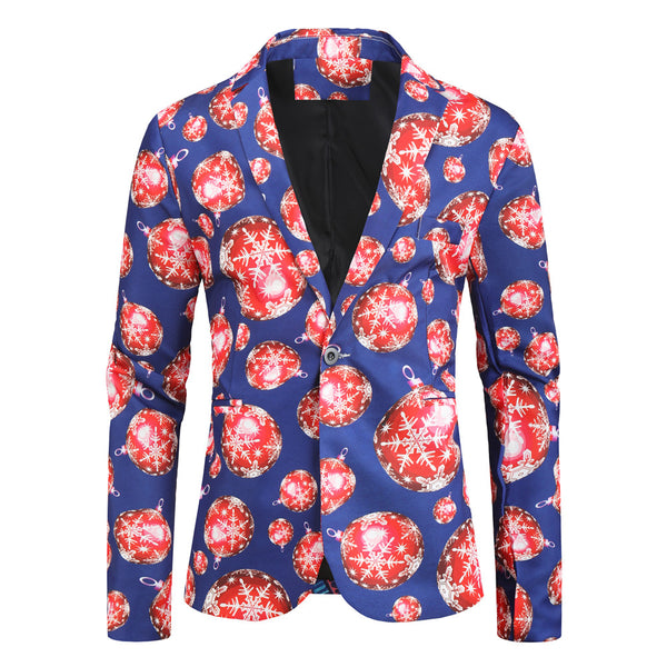 Men's Christmas Bold Print Blazer #X29