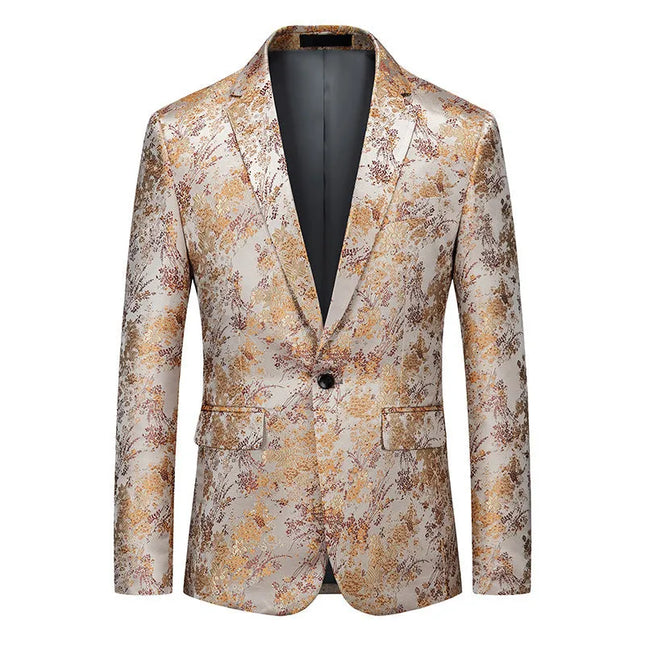 Men's Gilt Gold Flower Blazer  #S8217