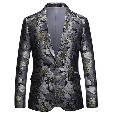 Men's Embroidered Flowers Blazer  #S8178