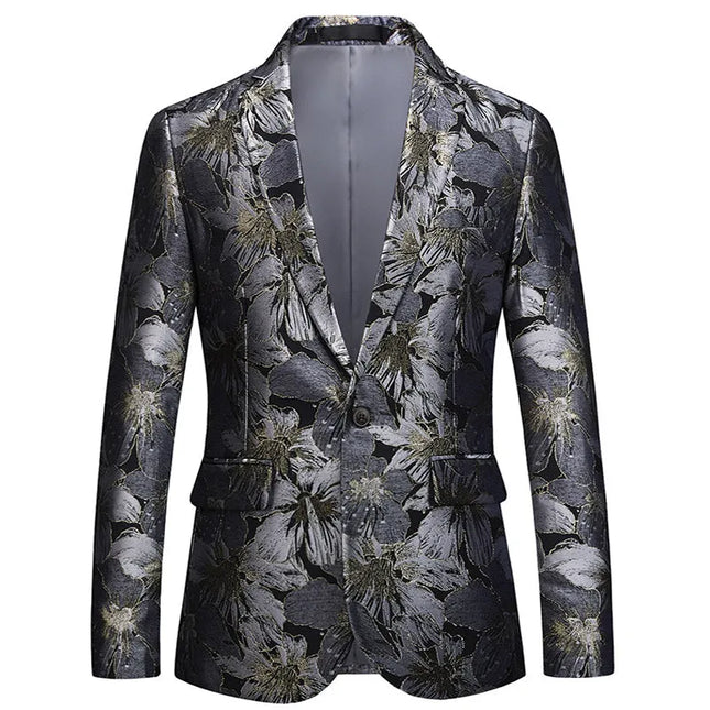 Men's Embroidered Flowers Blazer  #S8178