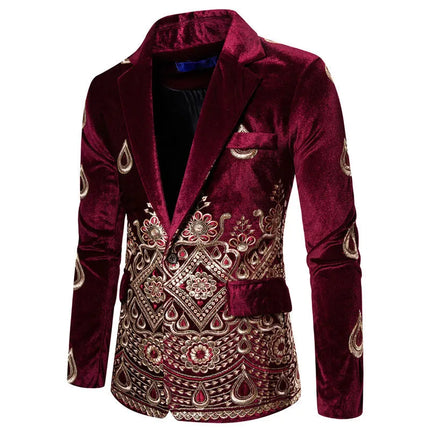 Men's Velvet Embroidery Blazer  #S8176-1