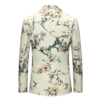 Men's Bamboo Print Blazer #S8188 - Blazers | Multicolour / XS