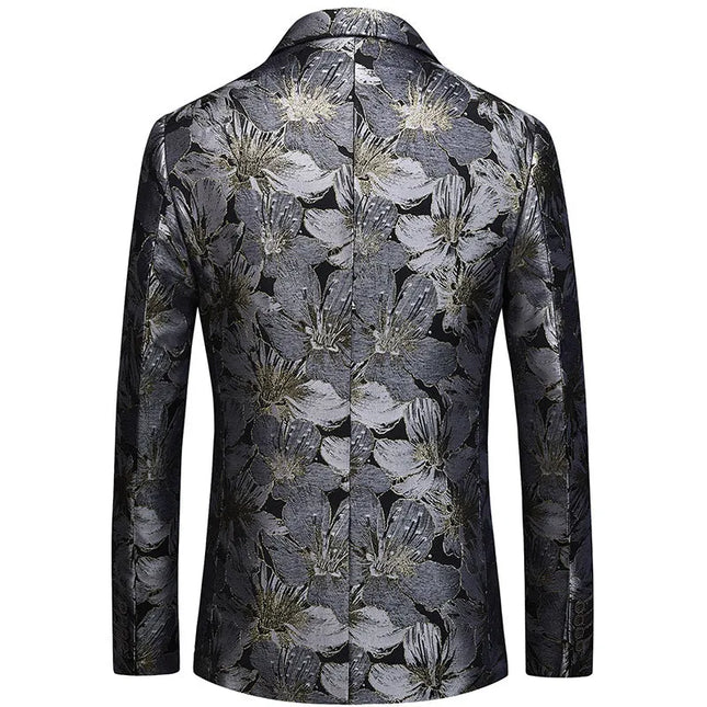 Men's Embroidered Flowers Blazer  #S8178