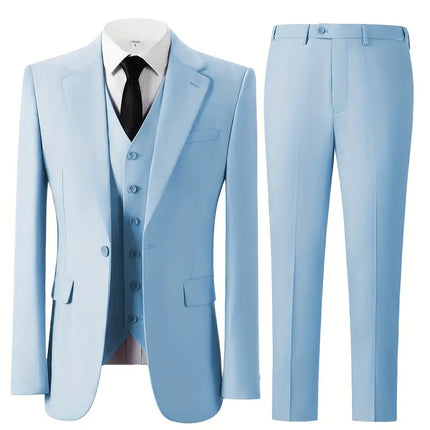 Men's 3pcs Suit #304 - | Beige / XXS