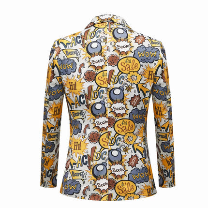 Men's Comic Print Suit  #M8032