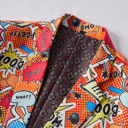 Men's Comic Print Suit  #M8035