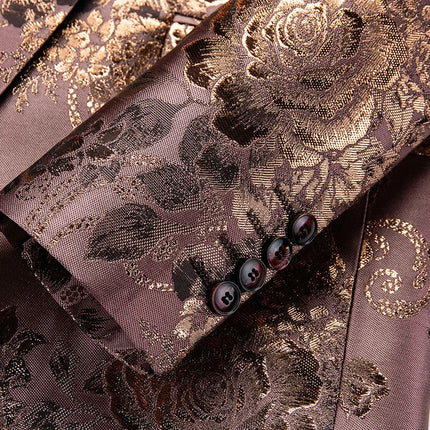 Men's Gilt Print Blazer #S8180 - Blazers | Brown / XS