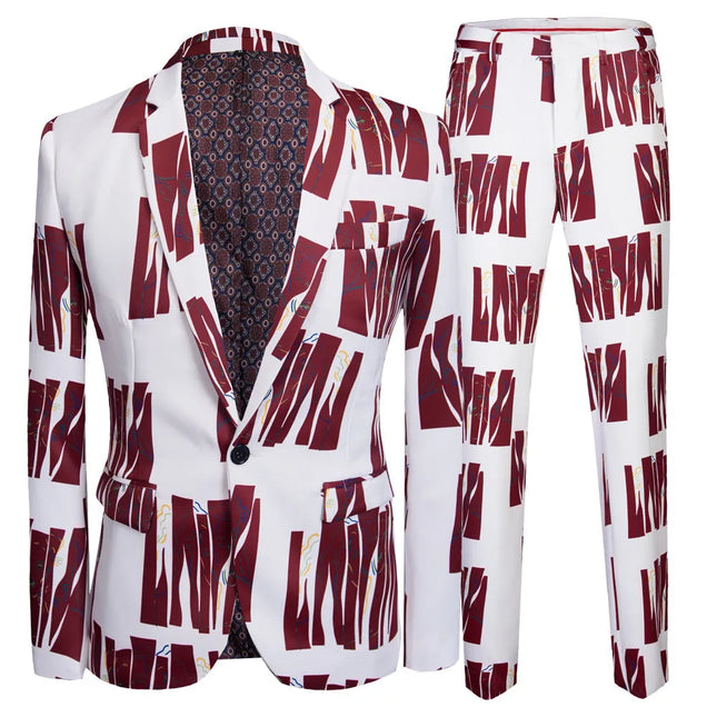 Men's Irregular Lines Suit  #M8025