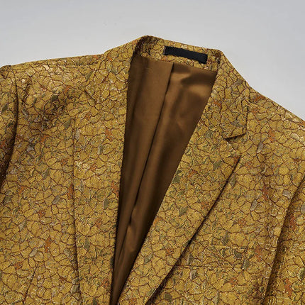 Men's Gilt Single Buckle Blazer #S8191 - Blazers | Golden / XS