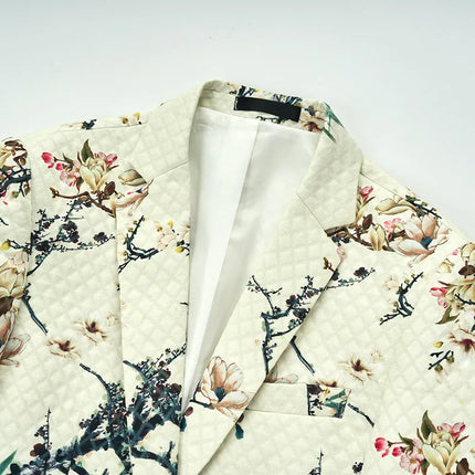 Men's Bamboo Print Blazer #S8188 - Blazers | Multicolour / XS