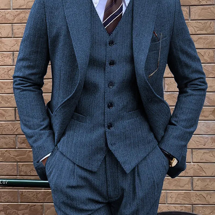 Men's 3pcs suit #309 - | Dark Gray / XXS