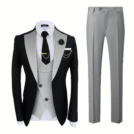 Men's 3-Piece Two-Button Suit #25729046 - Suits | Light Gray / 2XS