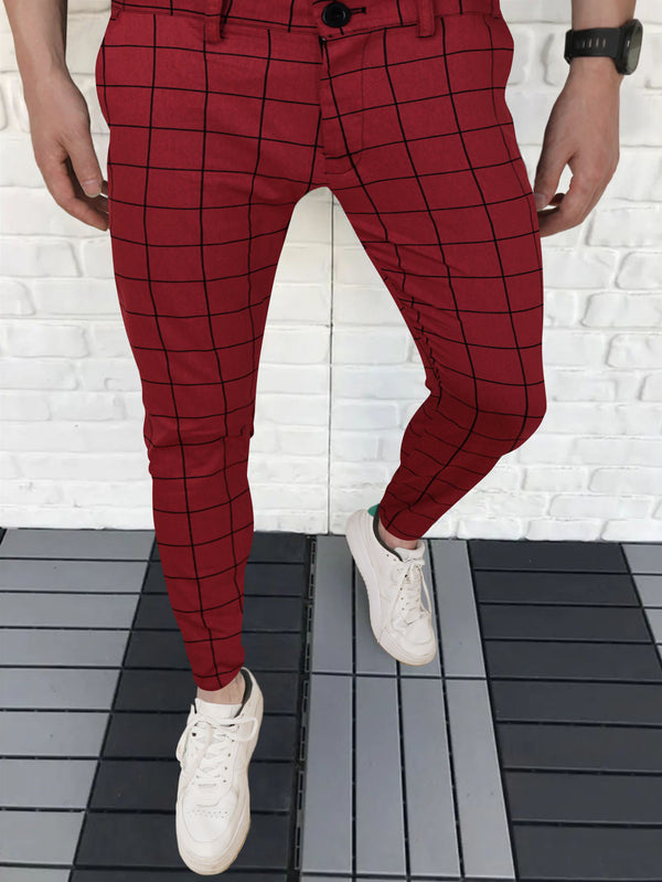 Men's Elegant Plaid Pants #XK6001