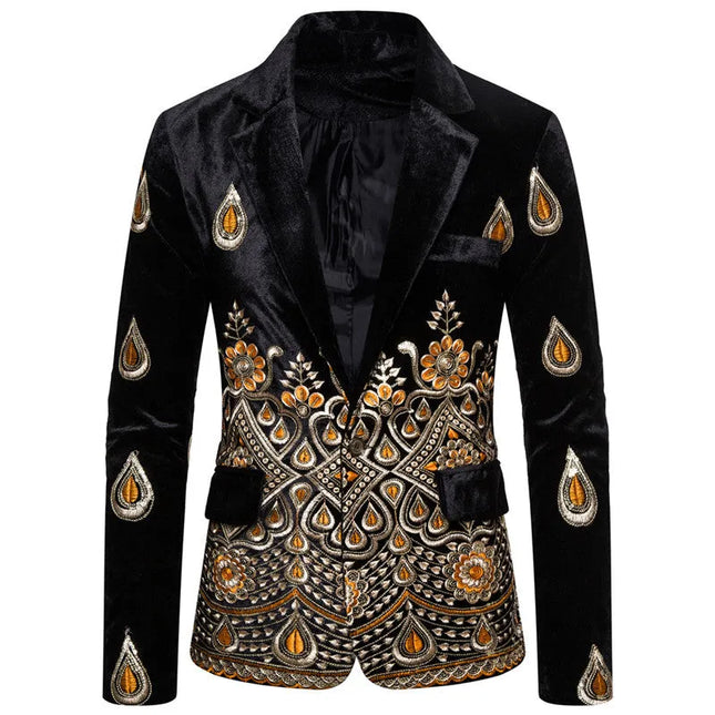Men's Velvet Embroidery Blazer  #S8176-1